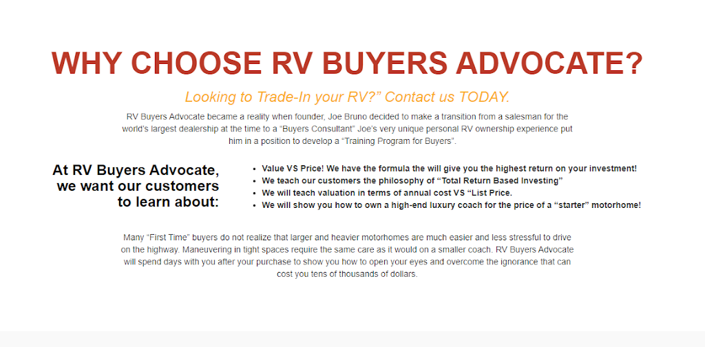 RV Buyers Advocate | 3277 Espanola Dr, Sarasota, FL 34239 | Phone: (877) 937-2311