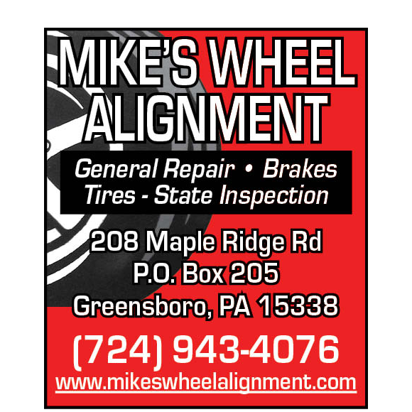 Mikes Wheel Alignment | 208 Maple Ridge Rd, Greensboro, PA 15338, USA | Phone: (724) 943-4076