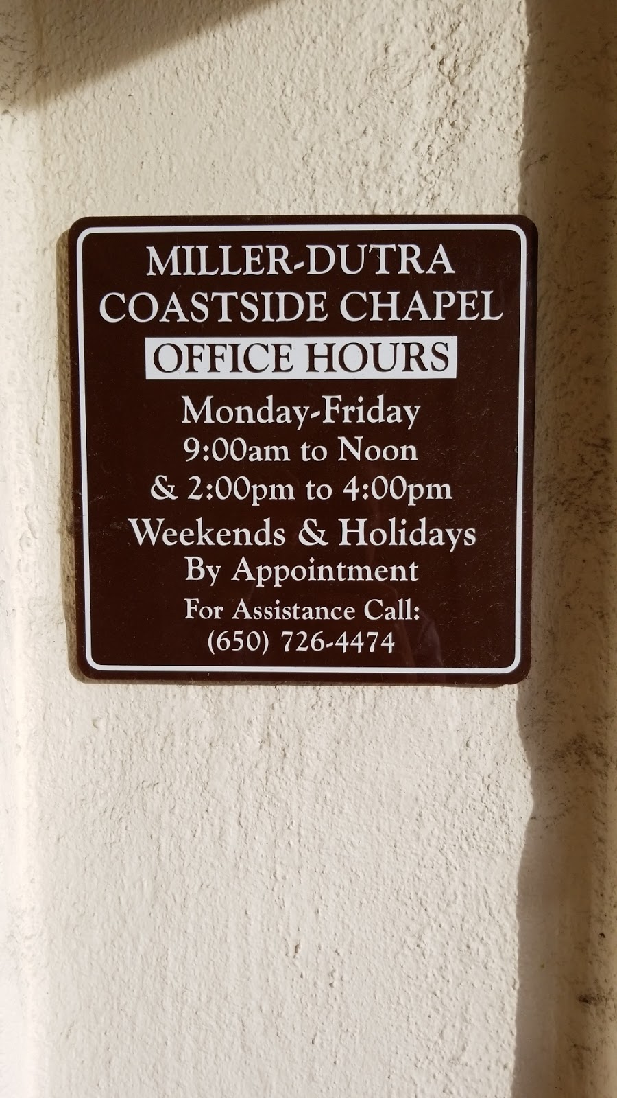 Miller Dutra Coastside Funeral | 645 Kelly Ave, Half Moon Bay, CA 94019, USA | Phone: (650) 726-4474
