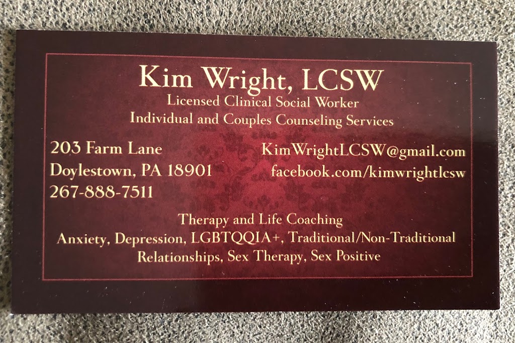 Kim Wright, LCSW | 203 Farm Ln, Doylestown, PA 18901, USA | Phone: (267) 888-7511