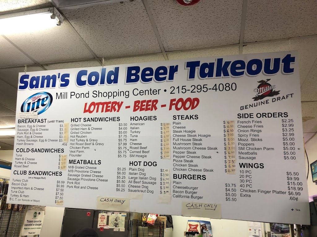 Sams Cold Take Out Beer | 1 S Pennsylvania Ave, Morrisville, PA 19067, USA | Phone: (215) 295-4080