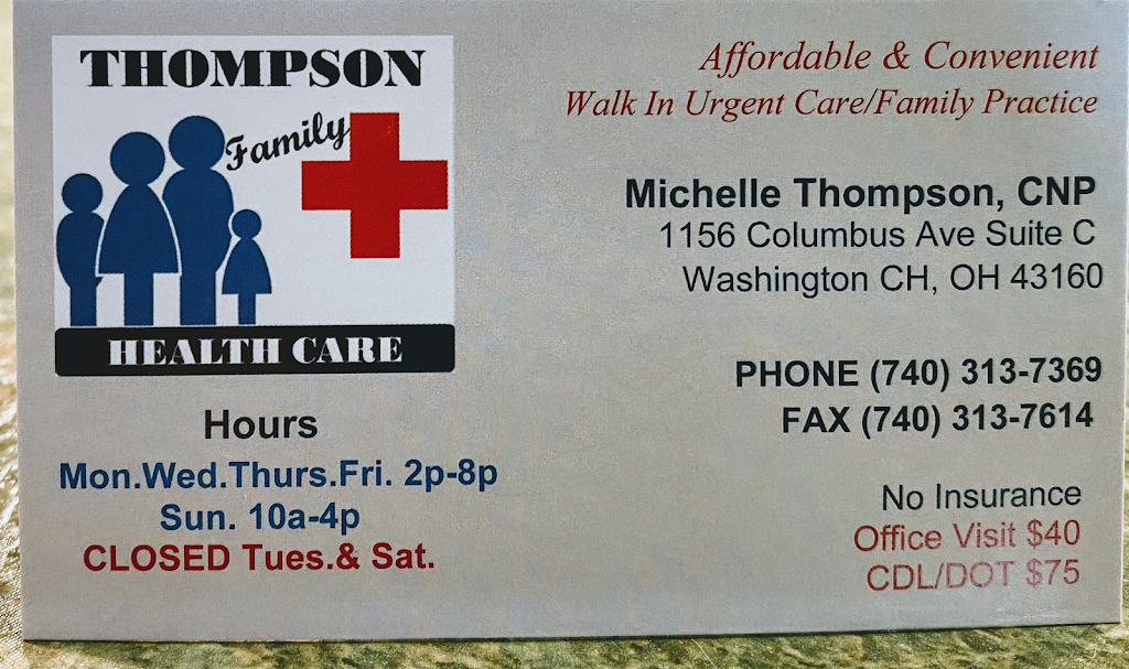 Thompson Family Healthcare | 207 Glenn Ave, Washington Court House, OH 43160, USA | Phone: (740) 313-7369