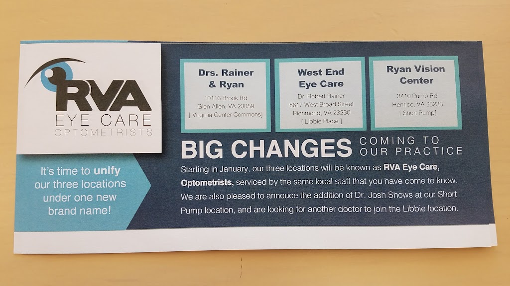 RVA Eye Care Optometrists | 3410 Pump Rd, Henrico, VA 23233, USA | Phone: (804) 364-1837