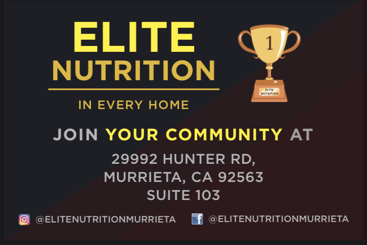 Elite Nutrition | 29992 Hunter Rd #103, Murrieta, CA 92563, USA | Phone: (951) 412-0002