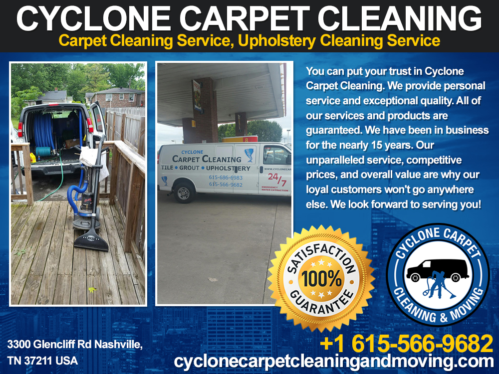 Cyclone Carpet Cleaning and Moving | 3300 Glencliff Rd, Nashville, TN 37211, USA | Phone: (615) 566-9682