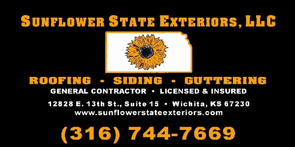 Sunflower State Exteriors LLC | 12828 E 13th St N #15, Wichita, KS 67230, USA | Phone: (316) 744-7669