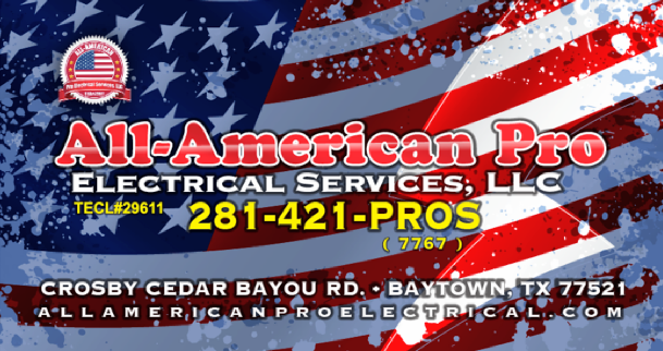 All-American Pro Electrical Services LLC | 4130 Crosby Cedar Bayou Rd, Baytown, TX 77521, USA | Phone: (281) 421-7767