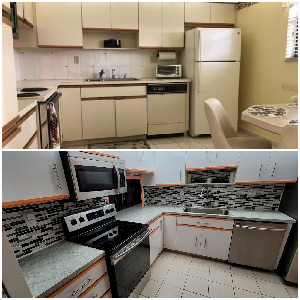 Kitchen refacing with vinyl wrap | 4930 E Sabal Palm Blvd, Tamarac, FL 33319, USA | Phone: (443) 252-7199