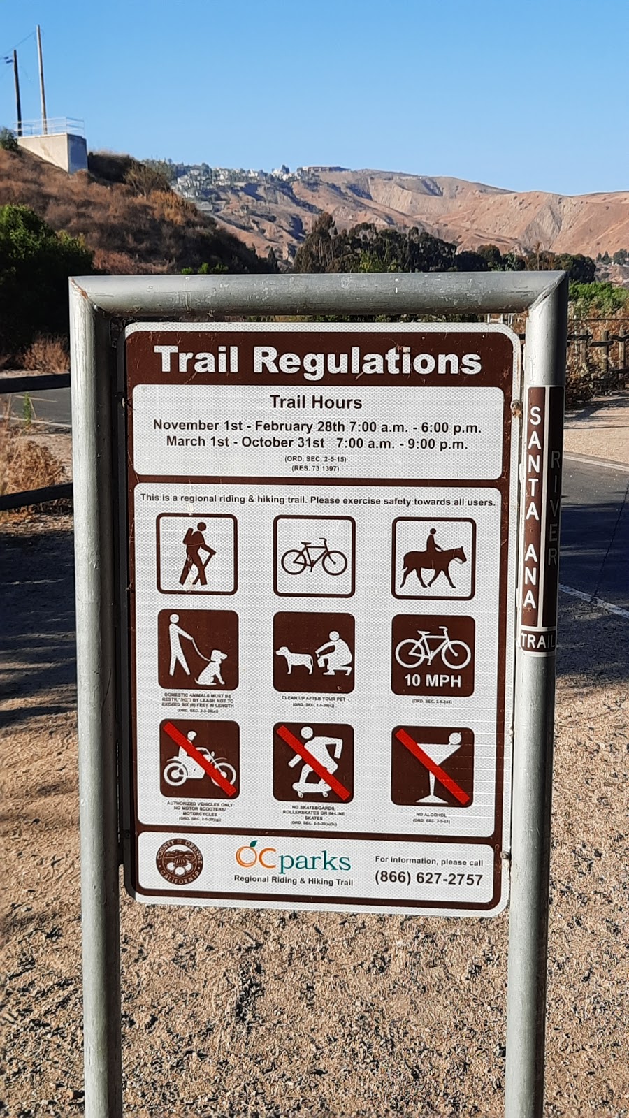 Santa Ana River Trail- miles marker nine | River Trail, Santa Ana, CA 92703, USA | Phone: (866) 627-2757