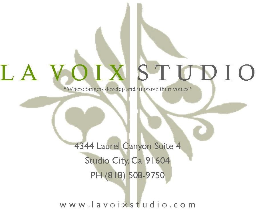 La Voix Studio | 4344 Laurel Canyon Blvd Suite # 4, Studio City, CA 91604, USA | Phone: (818) 508-9750