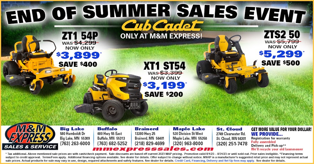 M&M Express Sales and Service | 580 Humbolt Dr NW, Big Lake, MN 55309, USA | Phone: (763) 263-6000