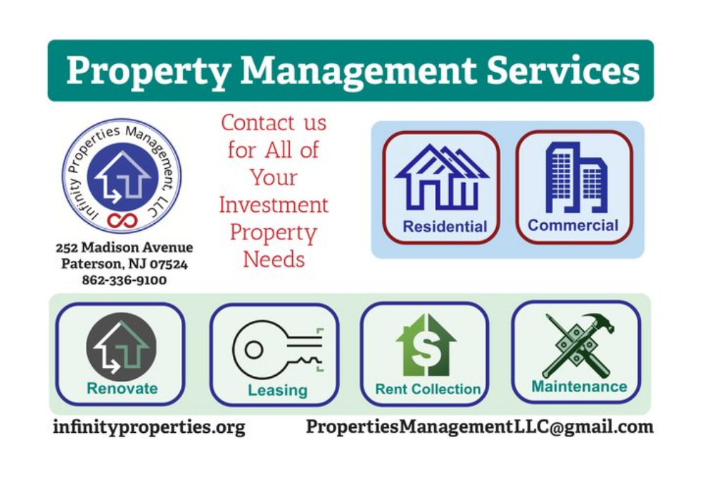 Infinity Properties Management | 252 Madison Ave, Paterson, NJ 07524, USA | Phone: (862) 336-9100