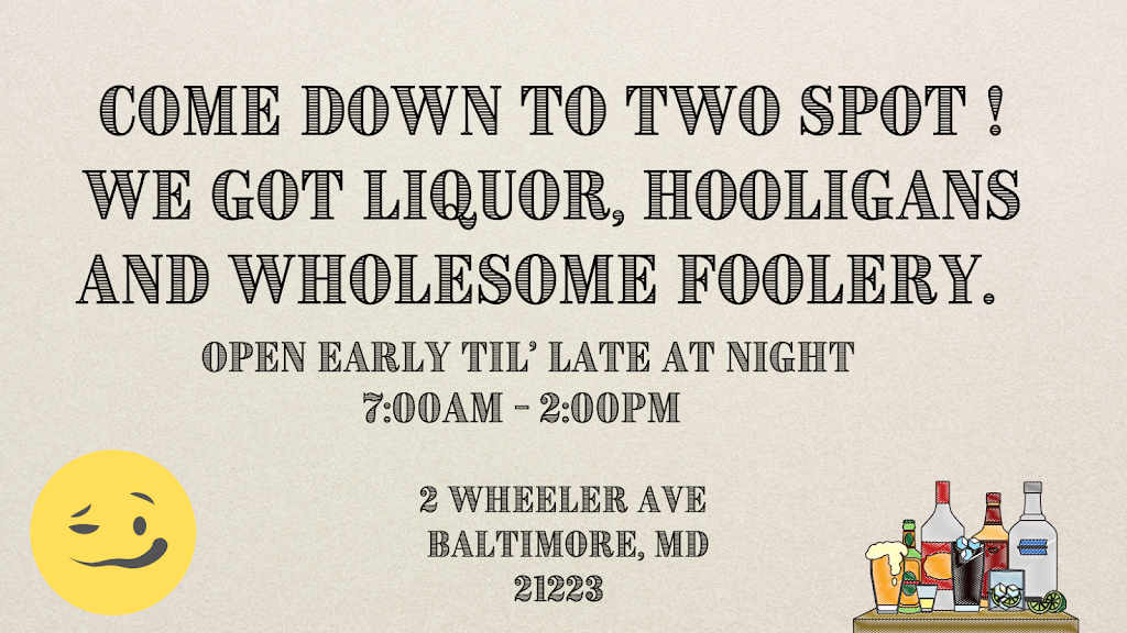 Two Spot Bar & Lounge | 2 Wheeler Ave, Baltimore, MD 21223, USA | Phone: (443) 948-6698