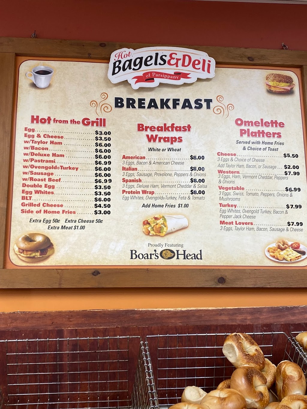 Hot Bagels & Deli | 131 New Rd, Parsippany-Troy Hills, NJ 07054, USA | Phone: (973) 396-2297