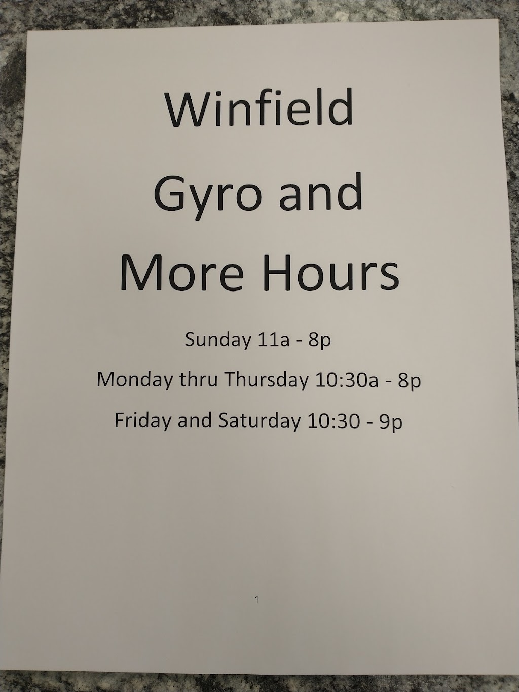 Winfield Gyro and more | 9261 E 109th Ave, Crown Point, IN 46307 | Phone: (219) 213-2266