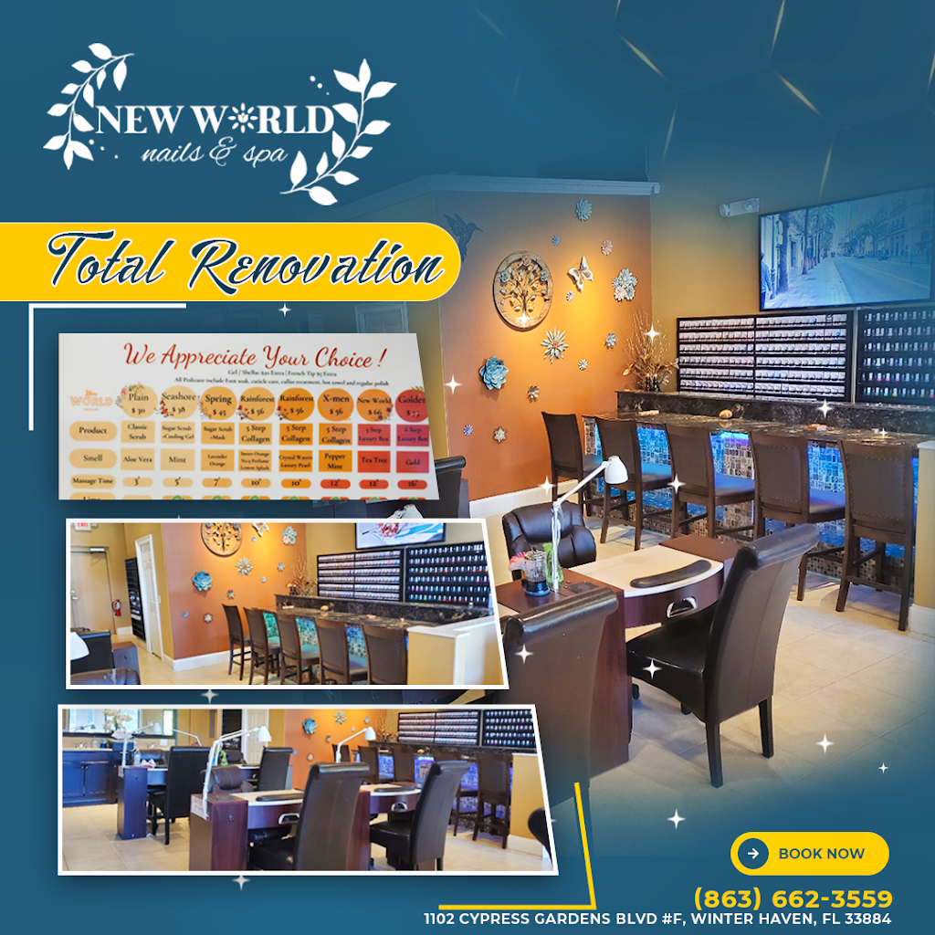 New World Nails & Spa | 1102 Cypress Gardens Blvd Ste F, Winter Haven, FL 33884, USA | Phone: (863) 662-3559