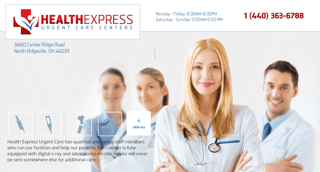 Health Express Urgent Care | 34160 Center Ridge Rd, North Ridgeville, OH 44039, USA | Phone: (440) 363-6788