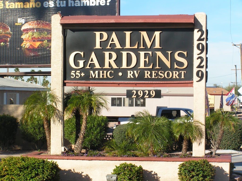 Palm Gardens 55+ Manufactured Housing Community & RV Resort | 2929 E Main St, Mesa, AZ 85213, USA | Phone: (480) 832-0290