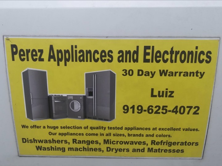 Perez appliances | 1184 Main St, Yanceyville, NC 27379, USA | Phone: (919) 625-4072