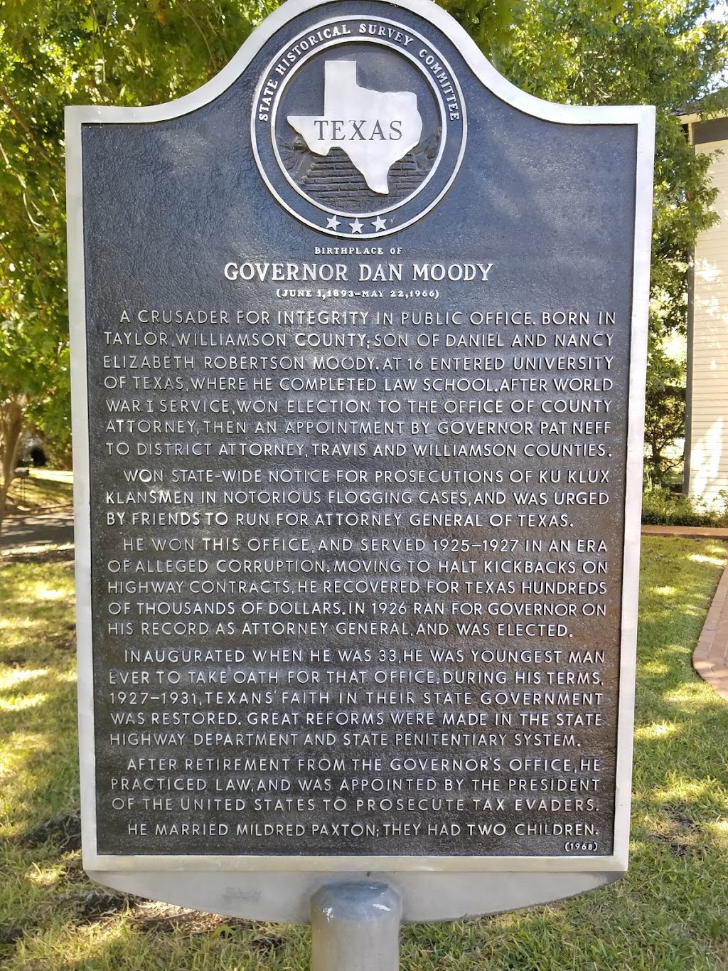 Moody House Museum | 114 W 9th St, Taylor, TX 76574, USA | Phone: (512) 352-8654