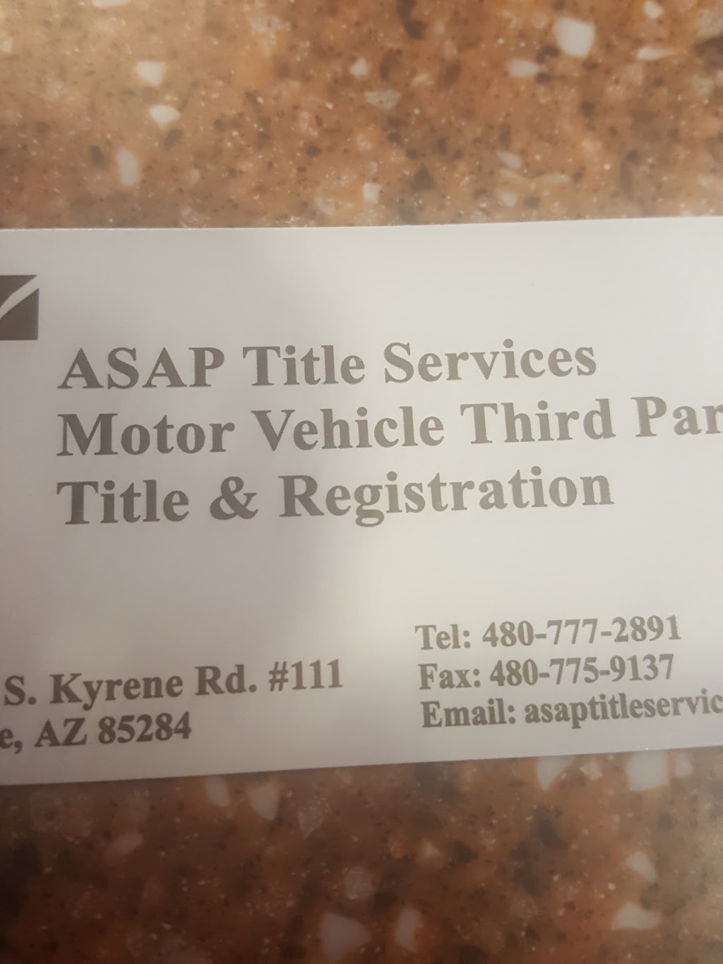 ASAP Title Services | 8729 S Kyrene Rd STE 111, Tempe, AZ 85284, USA | Phone: (480) 777-2891