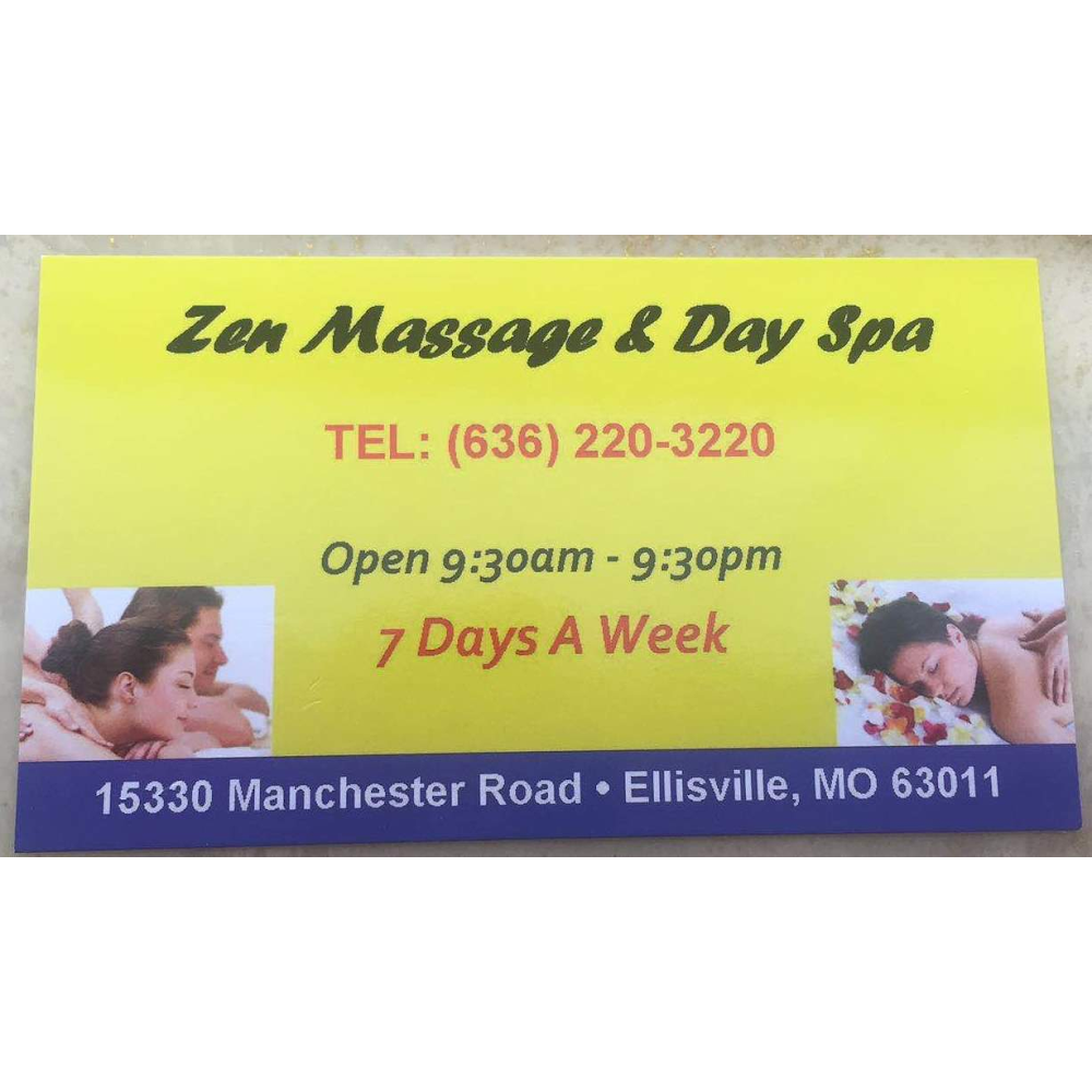 Zen Massage & Day Spa | 15330 Manchester Rd, Ellisville, MO 63011, USA | Phone: (636) 220-3220