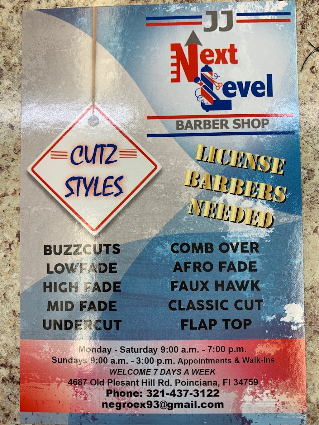 JJ Next Level Barbershop | 4687 Old Pleasant Hill Rd, Poinciana, FL 34759, USA | Phone: (407) 350-5367