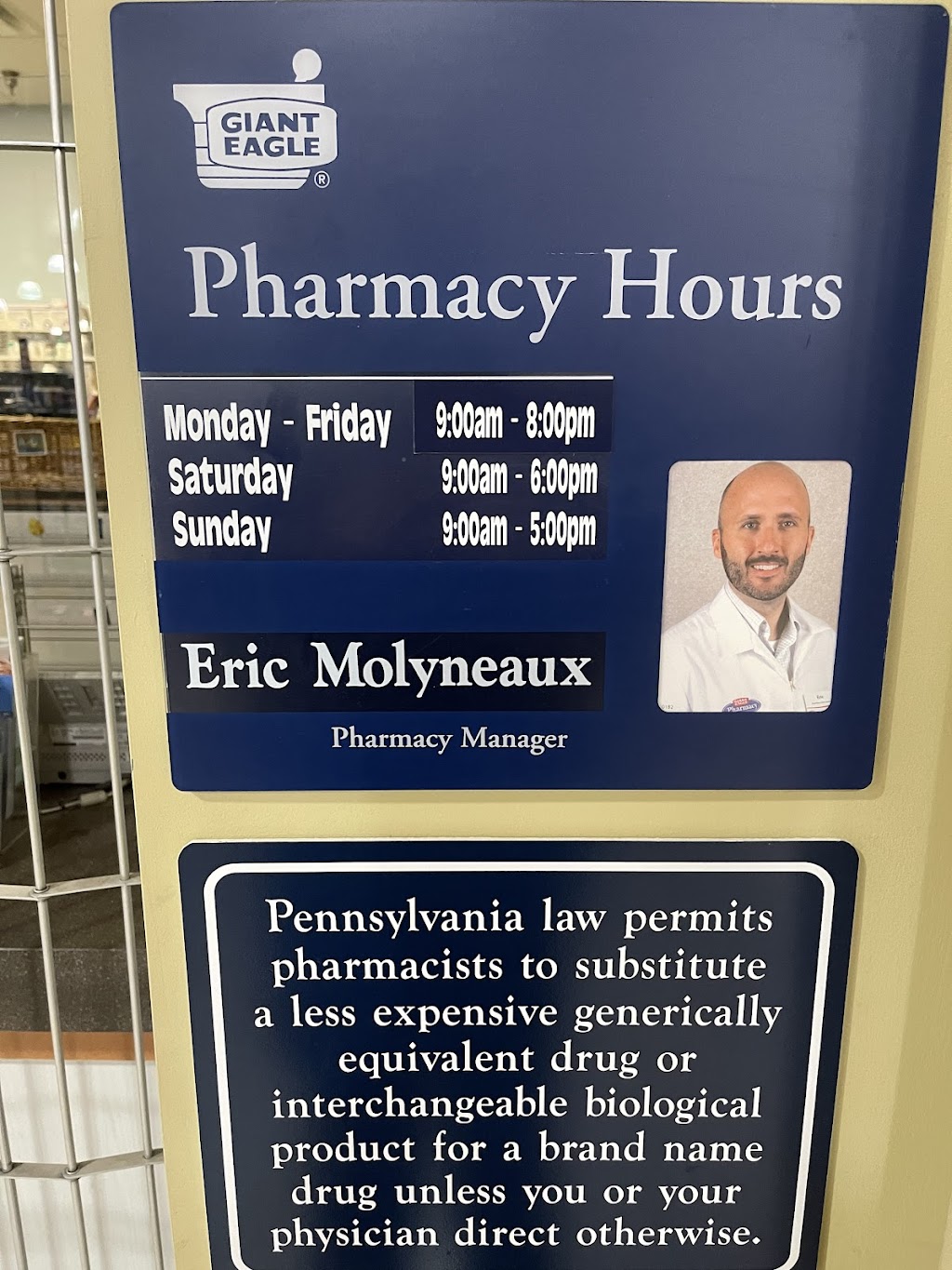 Giant Eagle Pharmacy | 289 PA-288, Ellwood City, PA 16117, USA | Phone: (724) 752-2101