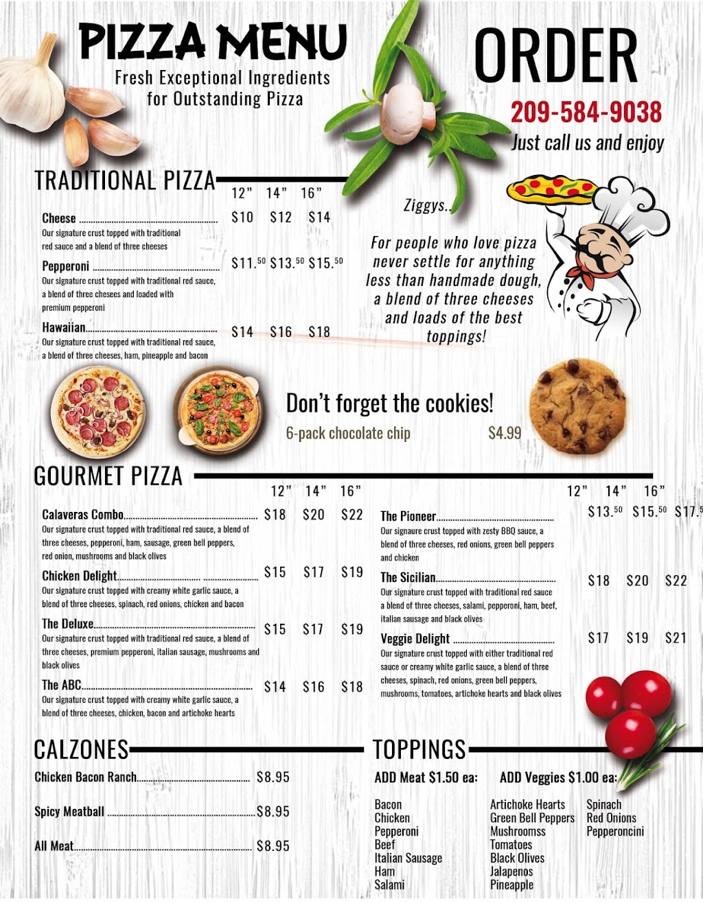 Ziggys Take and Bake Pizza | 23 B Laurel St, Valley Springs, CA 95252 | Phone: (209) 584-9038