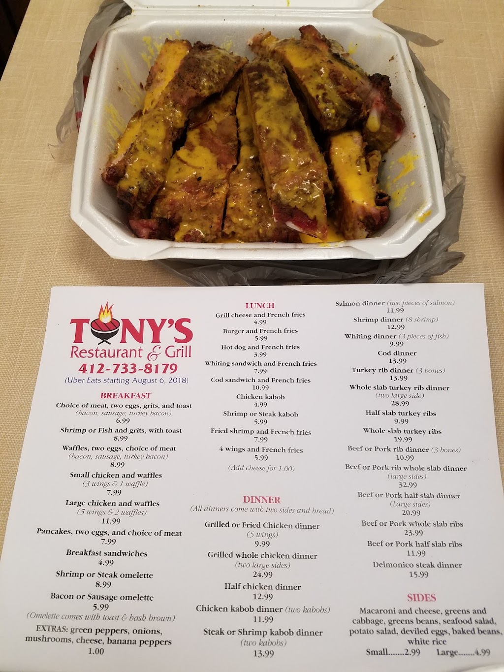 Tonys Restaurant & Grill | 227 6th St, McKeesport, PA 15132, USA | Phone: (412) 733-8179