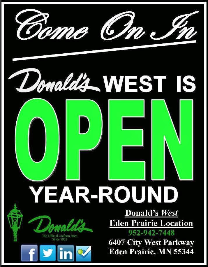 Donalds Uniform Store - West | 6407 City W Pkwy suite 1-c 104, Eden Prairie, MN 55344, USA | Phone: (651) 776-2723 ext. 1