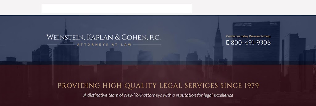 Weinstein, Kaplan & Cohen, P.C. | 1325 Franklin Ave Suite 210, Garden City, NY 11530, USA | Phone: (800) 491-9306