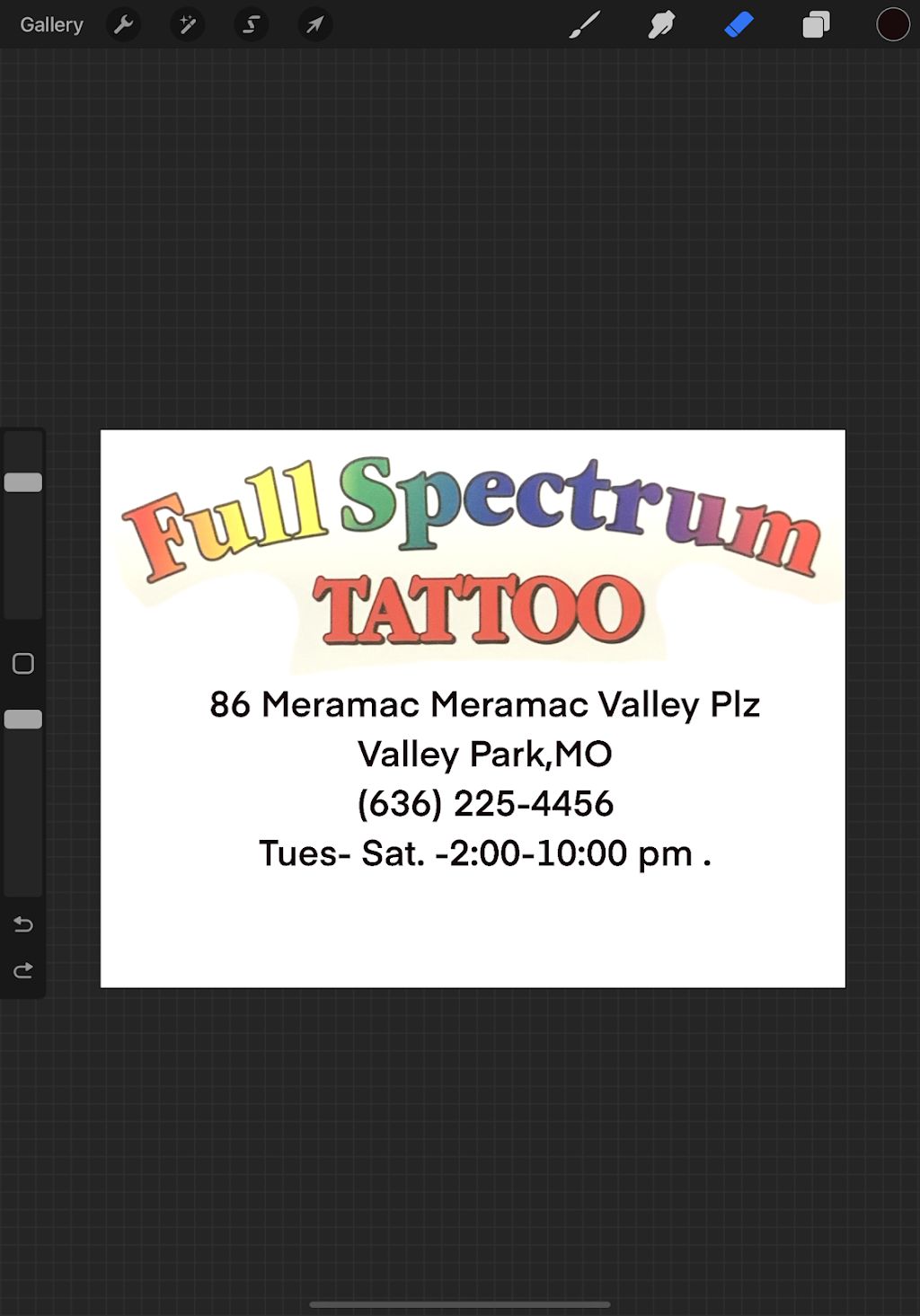 Full Spectrum Tattoo | 86 Meramec Valley Plaza, Valley Park, MO 63088, USA | Phone: (636) 225-4456