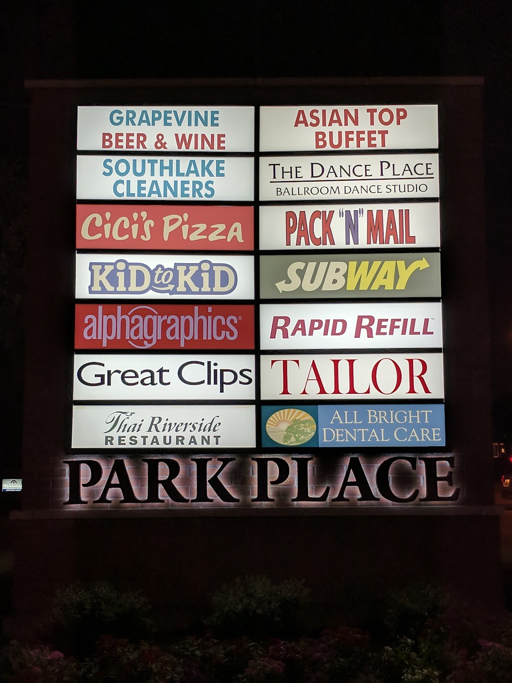 Park Place | 2100-2150 W Northwest Hwy, Grapevine, TX 76051, USA | Phone: (214) 954-0600