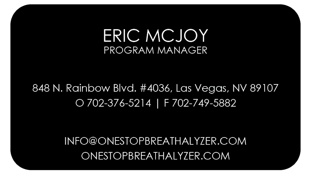 One stop breathalyzer llc | 3013 N Rancho Dr Unit 124, Las Vegas, NV 89130, USA | Phone: (702) 376-5214