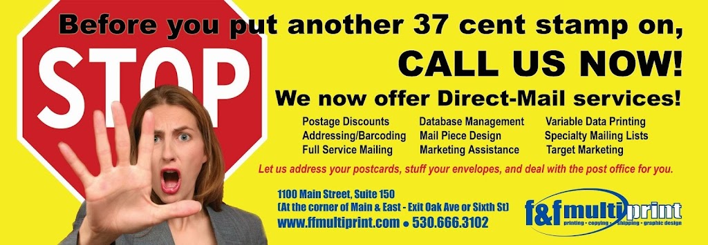 F&F Multiprint | 1301 E Beamer St STE D, Woodland, CA 95776, USA | Phone: (530) 666-3102