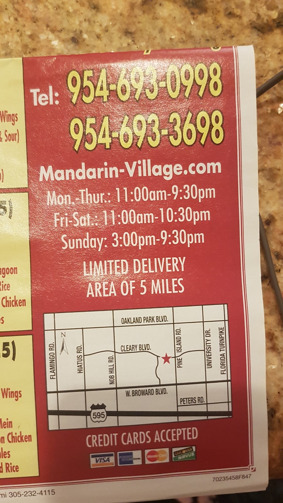 Mandarin Village | 8952 Cleary Blvd, Plantation, FL 33324, USA | Phone: (954) 693-0998
