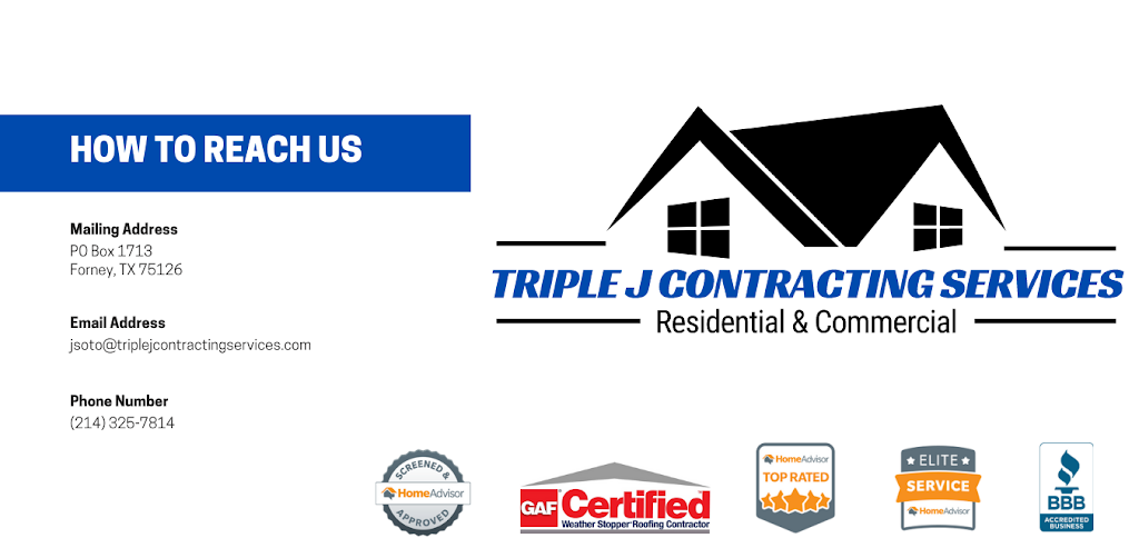 Triple J Contracting Services | 2017 Cone Flower Dr, Forney, TX 75126, USA | Phone: (214) 325-7814