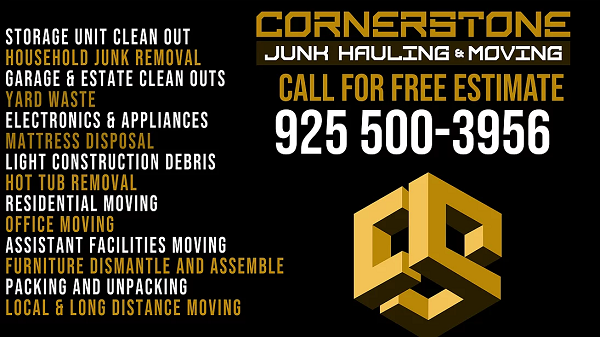 Cornerstone Junk Hauling And Moving | 1905 Jacqueline Way, Concord, CA 94519, USA | Phone: (925) 500-3956