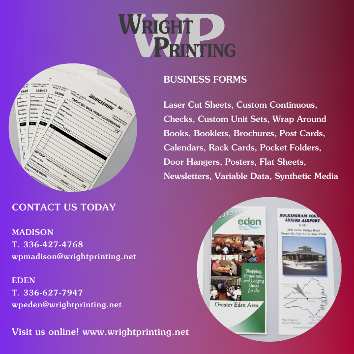 Wright Printing Service | 1510 W Academy St, Madison, NC 27025 | Phone: (336) 427-4768