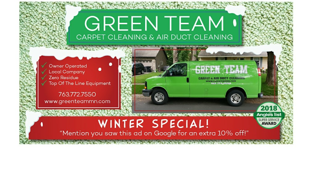 The Green Team Carpet & Air Duct Cleaning | 8407 Yukon Cir N, Champlin, MN 55316, USA | Phone: (763) 772-7550