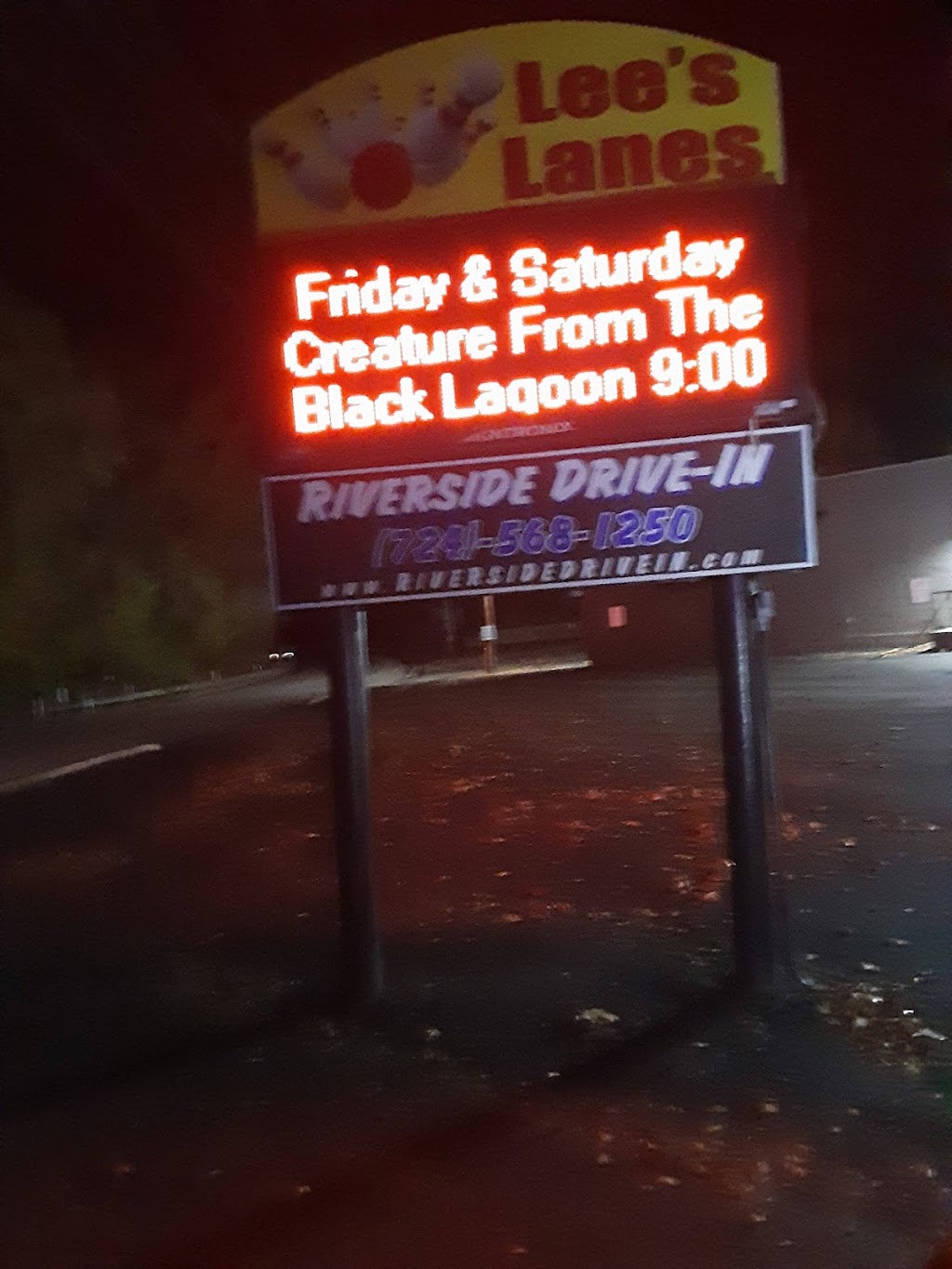 Riverside Drive In Theatre | 1114 Lees Lake Ln #6108, Vandergrift, PA 15690, USA | Phone: (724) 568-1250