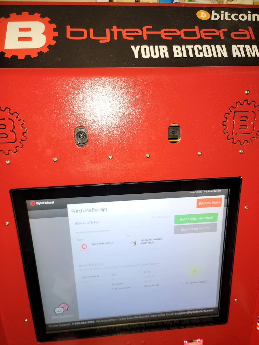 Byte Federal Bitcoin ATM (Shell Food Mart) | 7340 Central Ave, St. Petersburg, FL 33707, USA | Phone: (786) 686-2983