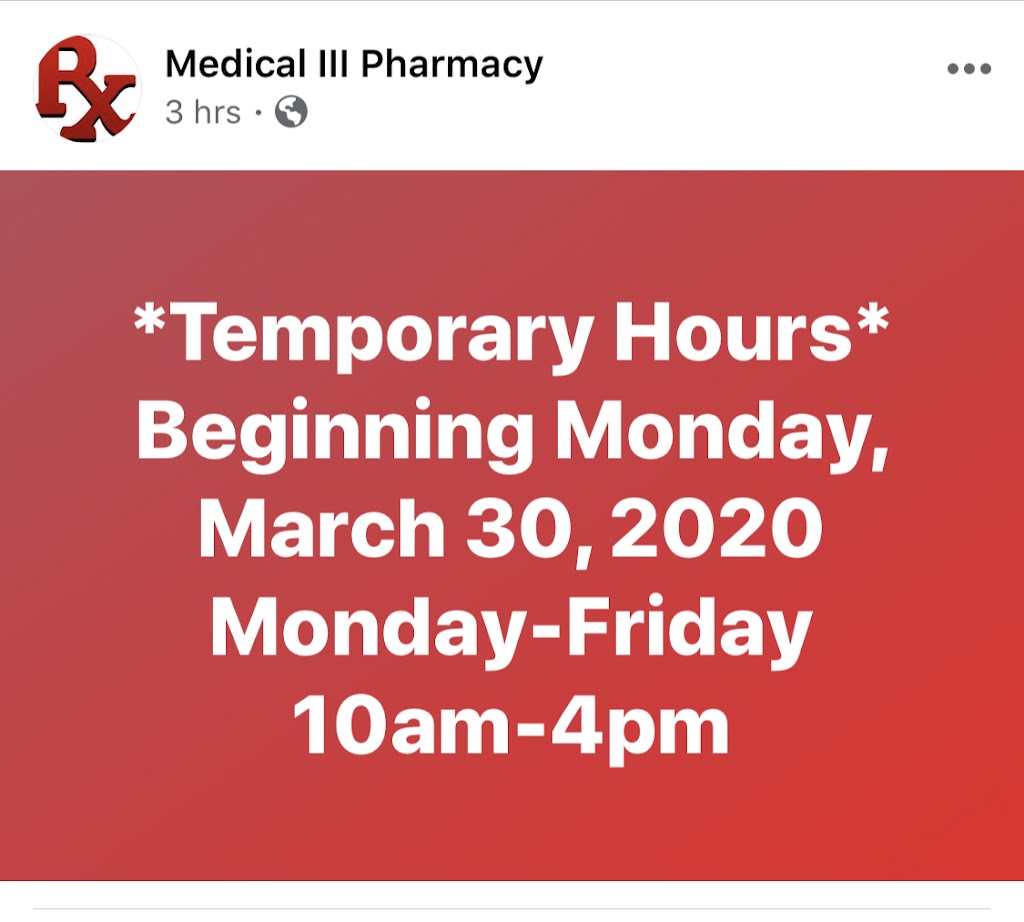 Medical III Pharmacy | 4100 S Hospital Dr Suite #101, Plantation, FL 33317, USA | Phone: (954) 583-4100