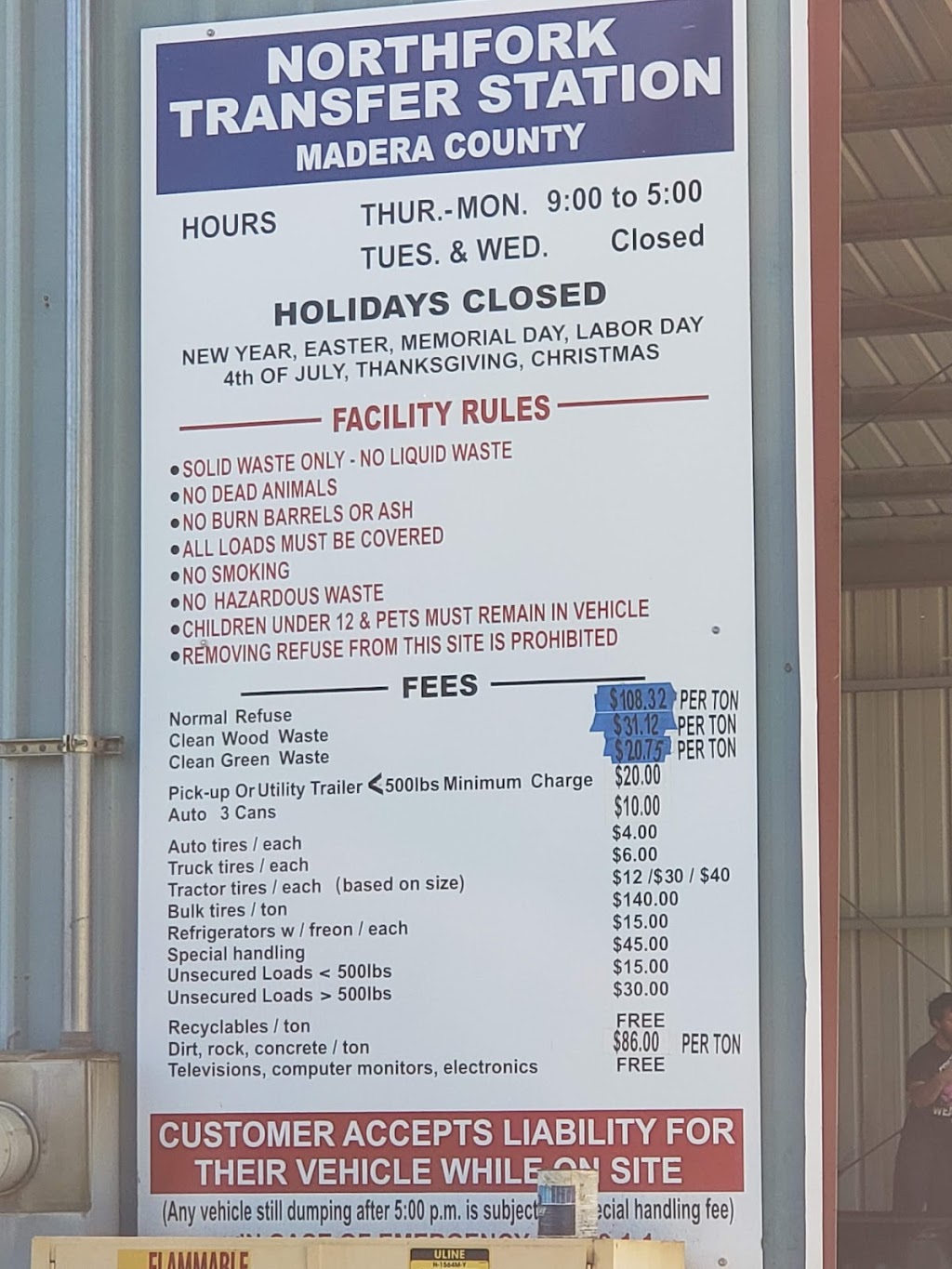North Fork Transfer Station | 33699 Rd 274, North Fork, CA 93643, USA | Phone: (559) 877-4226