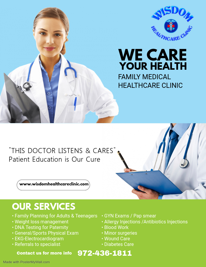 Wisdom Family Healthcare Clinic | 403 W Main St STE B, Lewisville, TX 75057, USA | Phone: (972) 436-1811