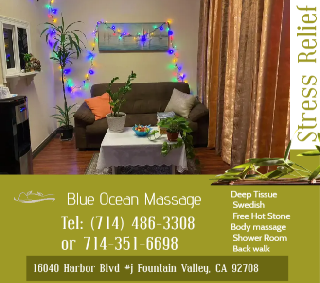 Blue Ocean Massage | 16040 Harbor Blvd j, Fountain Valley, CA 92708, USA | Phone: (714) 486-3308