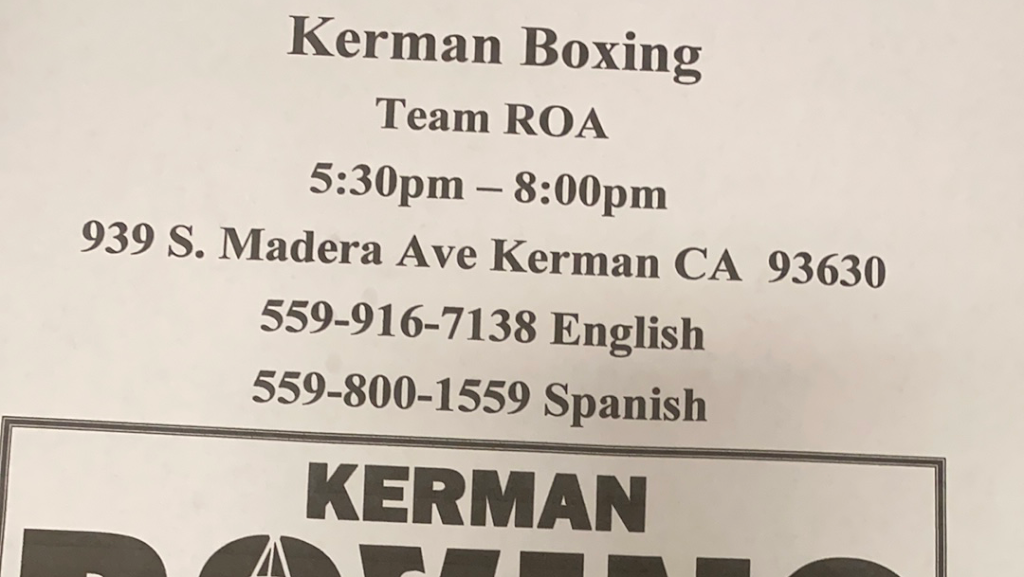 KERMAN BOXING | 939 S Madera Ave, Kerman, CA 93630, USA | Phone: (559) 800-1559