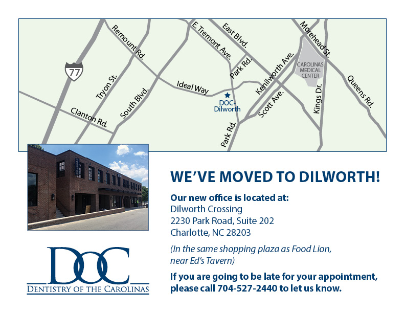 Dentistry of the Carolinas - Dilworth/South End | 2230 Park Rd #202, Charlotte, NC 28203, USA | Phone: (704) 527-2440