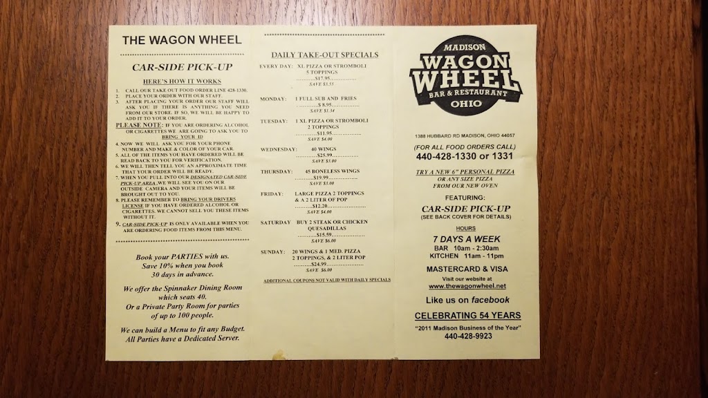 The Wagon Wheel Bar & Restaurant | 1388 Hubbard Rd, Madison, OH 44057, USA | Phone: (440) 428-9923